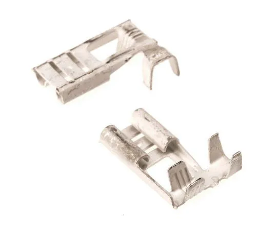 63-7446-70 TE Connectivity FASTON .250 Series Uninsulated Crimp Flag Terminal, 1mm² to 2.5mm², 17AWG to 13AWG, Tin Plated 180429-2