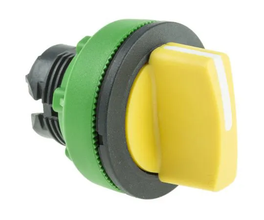 63-7389-29 Schneider Electric Harmony XB5 3 Position Selector Switch Head Standard Handle Yellow Spring Return to Centre ZB5FD505