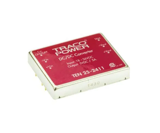 63-7544-37 TRACOPOWER TEN 25 25 W, 30 W Isolated DC-DC Converter Through Hole, Voltage in 18 → 36 V dc, Voltage out 5V dc TEN 25-2411