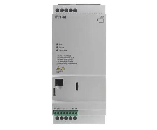 63-7388-80 Eaton Variable Speed Starter, 3-Phase In, 60Hz Out 4 kW, 480 V ac with EMC Filter, 8.5 A DE11, IP20 180667 & DE11-348D5FN-N20N