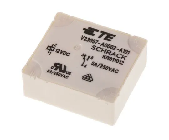 63-7395-12 TE Connectivity SPDT Non-Latching Relay PCB Mount, 12V dc Coil, 5A V23057A2A101