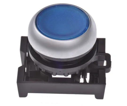 63-7548-87 Eaton M22 Series, Blue Push Button Head, Maintained, 22mm Cutout 78635810 & M22-DRL-B+M22-A