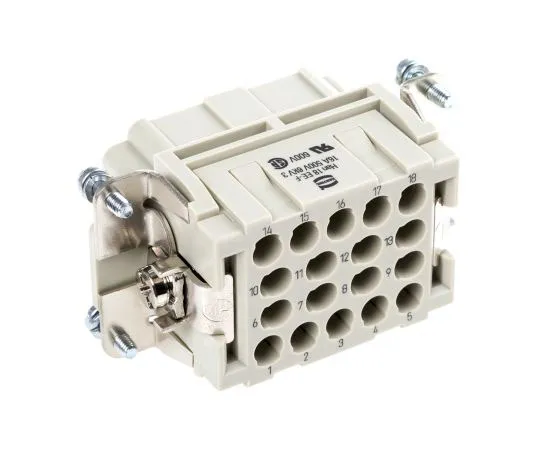 63-7464-64 Han EE Series size 10 B Connector Insert, Female, 18 Way, 16A, 500 V 9320183101