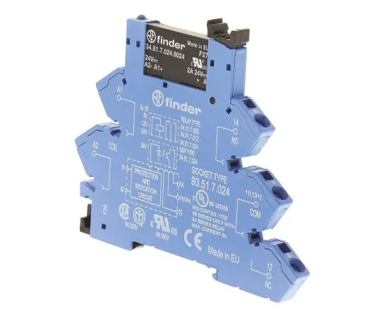63-7541-25 Finder 2 A SPNO Interface Relay Module, DC, DIN Rail, 24 V dc Maximum Load 38.91.7.024.9024