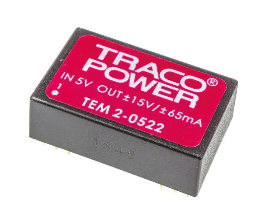 63-7379-71 TRACOPOWER TEM 2 2W Isolated DC-DC Converter Through Hole, Voltage in 4.5 → 5.5 V dc, Voltage out ±15V dc TEM 2-0522