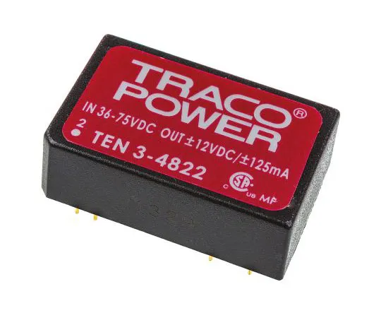 63-7429-29 TRACOPOWER TEN 3 3W Isolated DC-DC Converter Through Hole, Voltage in 36 → 72 V dc, Voltage out ±12V dc TEN 3-4822