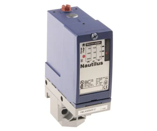63-7505-63 Telemecanique Sensors Differential for Air, Fresh Water, Hydraulic Fluid, Sea Water Pressure Sensor, 20bar Max Pressure XMLA020A2S12