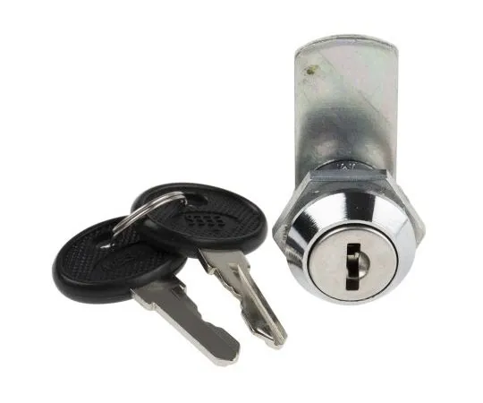 63-7374-59 RS PRO Panel to Tongue Depth 16.5mm Die-Cast Zinc Alloy Chrome Plated Cabinet Lock, Key to unlock 146-1815