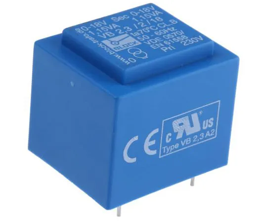 63-7500-79 18V ac 2 Output Through Hole PCB Transformer, 2.3VA VB 2.3/2/18
