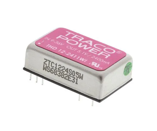 63-7358-10 TRACOPOWER THD 12WI 12W Isolated DC-DC Converter Through Hole, Voltage in 9 → 36 V dc, Voltage out 5V dc THD 12-2411WI