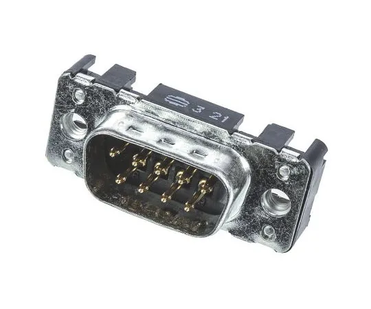 63-7382-51 Harting 9 Way Through Hole PCB D-sub Connector Plug, 2.74mm Pitch, with M3 Threaded Inserts 9651217701