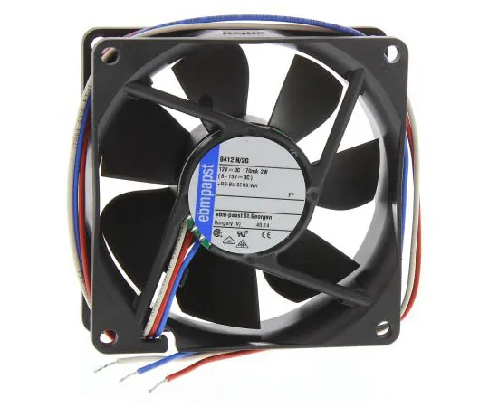 63-7478-40 ebm-papst 8400N Series Axial Fan, 80 x 80 x 25mm, 69m³/h, 2W, 12 V dc 8412N/2G
