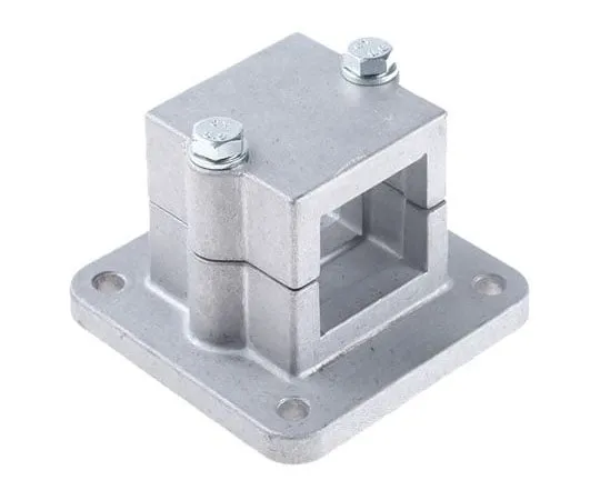 63-7512-43 Rose+Krieger Die Cast Aluminium FKV Flange Clamp, 40.4mm Square Tube, M8 Thread 12400005020