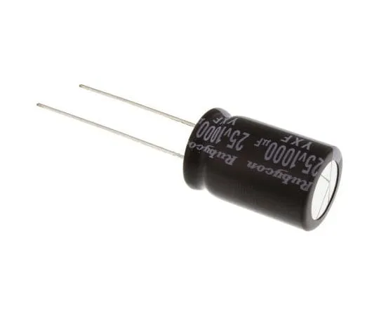 63-7415-81 Rubycon 1000μF 25V dc Aluminium Electrolytic Capacitor, Through Hole 12.5 (Dia.) x 20mm +105°C 12.5mm 5mm 25YXF1000M12.5X20
