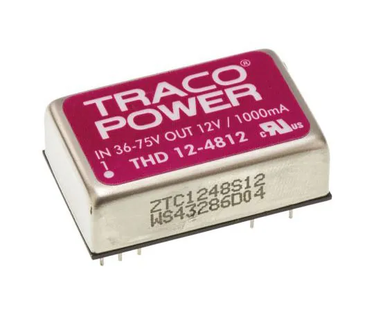 63-7357-83 TRACOPOWER THD 12 12W Isolated DC-DC Converter Through Hole, Voltage in 36 → 75 V dc, Voltage out 12V dc THD 12-4812