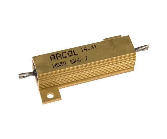 63-7449-77 Arcol HS50 Series Aluminium Ho***d Axial Wire Wound Panel Mount Resistor, 5.6kΩ ±5% 50W HS50 5K6 J