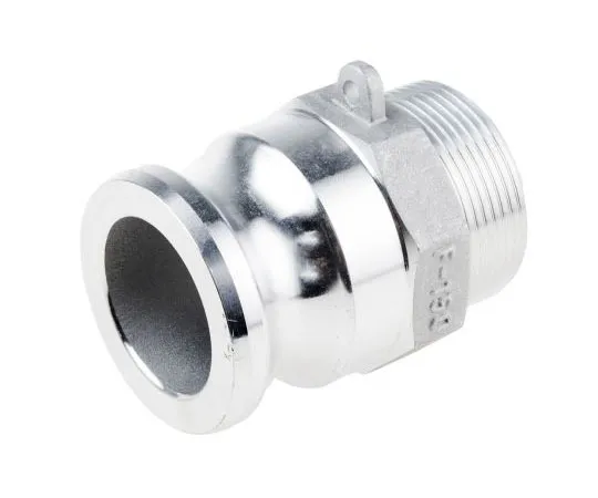 63-7506-81 Straight Male Hose Coupling 1-1/2in Part F Cam & Groove Adapter, 1-1/2 in BSP, Aluminium 362-6829