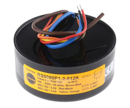 63-7432-89 2 Output Toroidal Transformer, 80VA, 2 x 12V ac 0080P1-2-012K