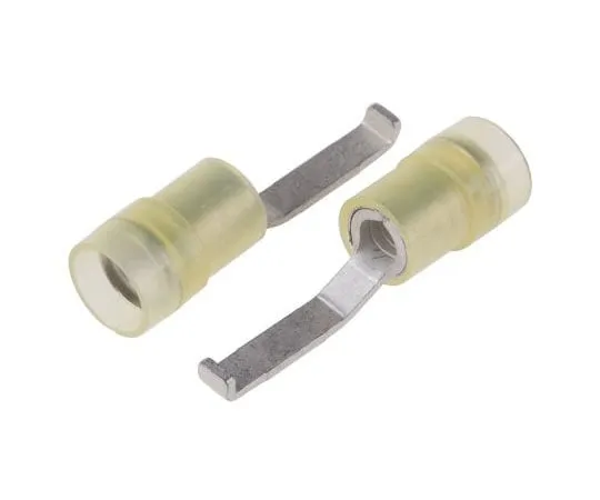 63-7459-97 RS PRO Hooked Insulated Crimp Blade Terminal 17.2mm Blade Length, 4mm² to 6mm², 12AWG to 10AWG, Yellow 267-4085