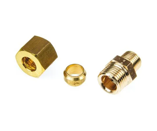 63-7437-85 Legris 10mm x 1/4 in BSPT Male Straight Coupler Brass Compression Fitting 0105 10 13