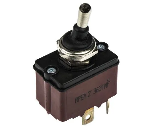 63-7533-68 APEM Single Pole Single Throw (SPST) Toggle Switch, Latching, IP67, Panel Mount 3631NF/2