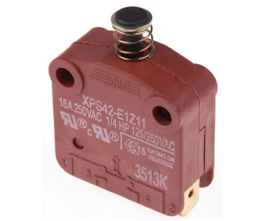 63-7539-24 Single Pole Single Throw (SPST) Door Interlock Push Button Switch, 16 A @ 250 V ac 74106