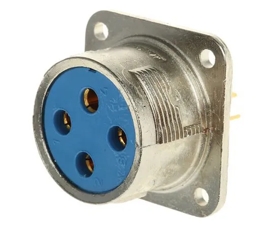 63-7490-80 Jaeger 4 Way Panel Mount MIL Spec Circular Connector Receptacle, Socket Contacts, MIL-DTL-5015 5337 600 06