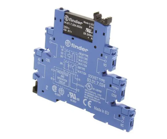 63-7541-24 Finder 24V dc DIN Rail Interface Relay Module, SPNO 38.81.7.024.9024