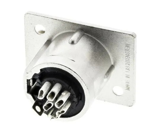 63-7508-57 Neutrik 7 Way Panel Mount XLR Connector, Female, Silver over Nickel Plated Contacts, 50 V NC7FP1