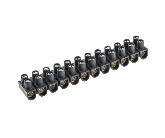 63-7463-05 Legrand 0 342 17 Terminal Strip, Straight, 12way, 2 Row, 76A, 400 V, length 156.8mm, Black 0 342 17