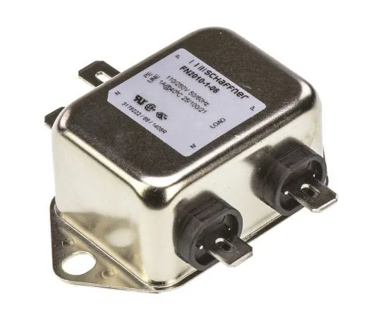63-7429-95 Schaffner FN2010 Series 1A 250 V ac 0 → 400Hz Chassis Mount RFI Filter, with Tab Terminals FN2010-1-06