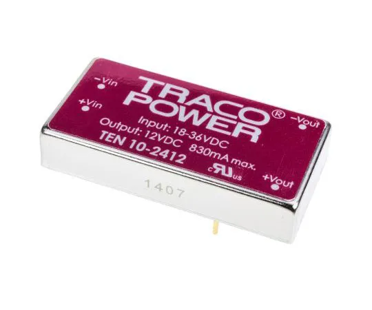 63-7443-32 TRACOPOWER TEN 10 10W Isolated DC-DC Converter Through Hole, Voltage in 18 → 36 V dc, Voltage out 12V dc TEN 10-2412