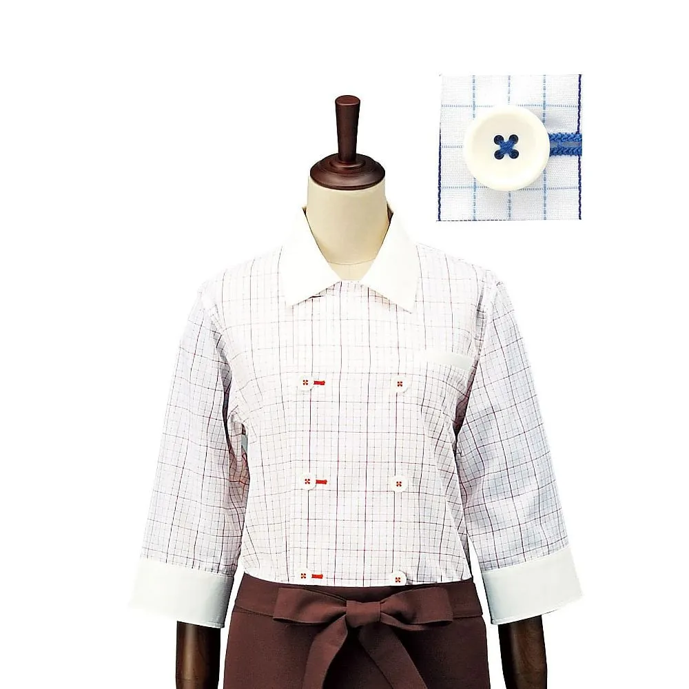 62-6634-47 Check Cock Shirt Regular Color SBK4100 Blue 3 L