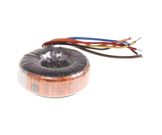 63-7432-50 2 Output Toroidal Transformer, 80VA, 2 x 9V ac 0080P1-2-009