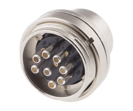 63-7455-82 Binder 723 Series Miniature Wall Mount Connector, 8 contacts Plug 09-0173-00-08