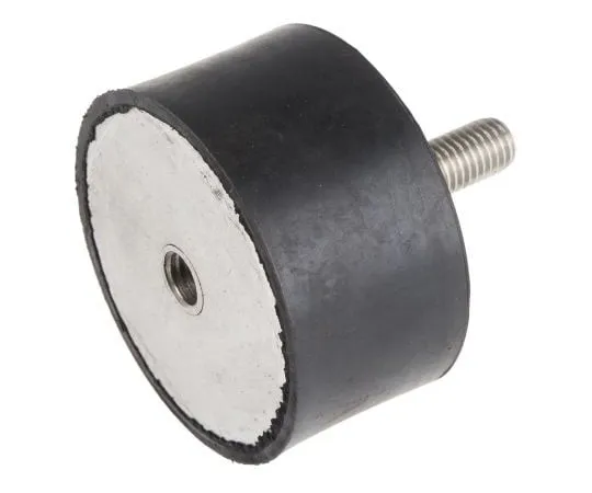63-7392-53 RS PRO 40mm Shock Mount M12 75mm Diameter 443.3kg Compression Load, Male to Female Natural Rubber 171-2612