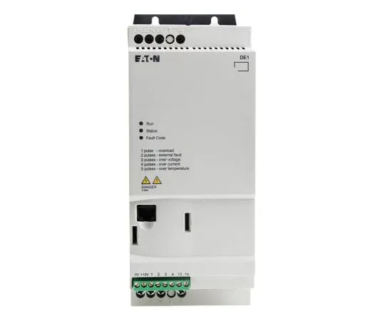 63-7388-89 Eaton Variable Speed Starter, 3-Phase In, 60Hz Out 5.5 kW, 480 V ac, 11.3 A DE11, IP20 180676 & DE11-34011NN-N20N