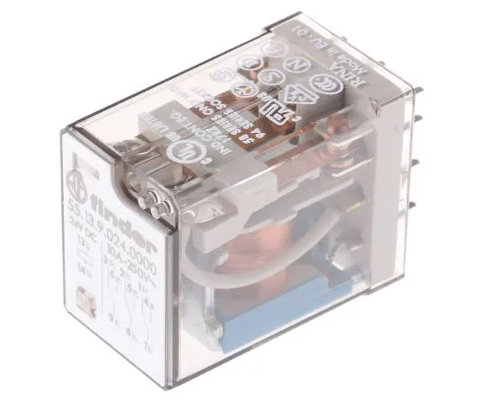 63-7450-12 Finder55 Series 3PDT Non-Latching Relay PCB Mount, 24V dc Coil, 10A 55.13.9.024.0000