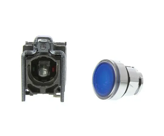 63-7512-07 Schneider Electric, Harmony XB4 Illuminated Blue Round Push Button, NO/NC, 22mm Spring Return Screw XB4BW36B5