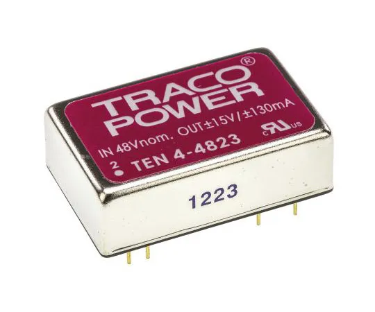 63-7501-03 TRACOPOWER TEN 4 4W Isolated DC-DC Converter Through Hole, Voltage in 18 → 72 V dc, Voltage out ±15V dc TEN 4-4823