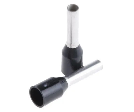 63-7532-77 Weidmuller Insulated Crimp Bootlace Ferrule, 8mm Pin Length, 1.7mm Pin Diameter, 1.5mm² Wire Size, Black 9019120000