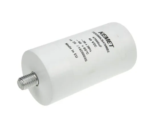 63-7541-18 KEMET 47000μF 40V dc Aluminium Electrolytic Capacitor, Stud Mount 51.6 x 98.5mm +85°C 51.6mm 98.5mm PEH200KJ5470MB2