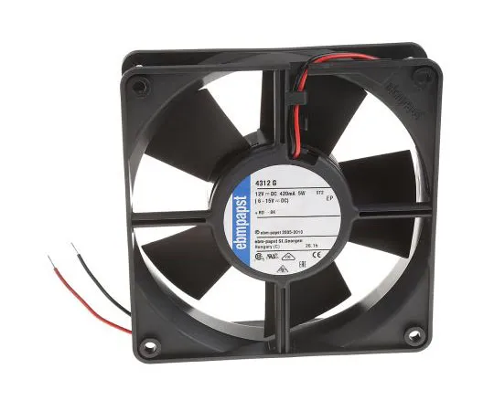 63-7524-93 ebm-papst 4300 Series Axial Fan, 119 x 119 x 32mm, 170m³/h, 5W, 12 V dc 4312G