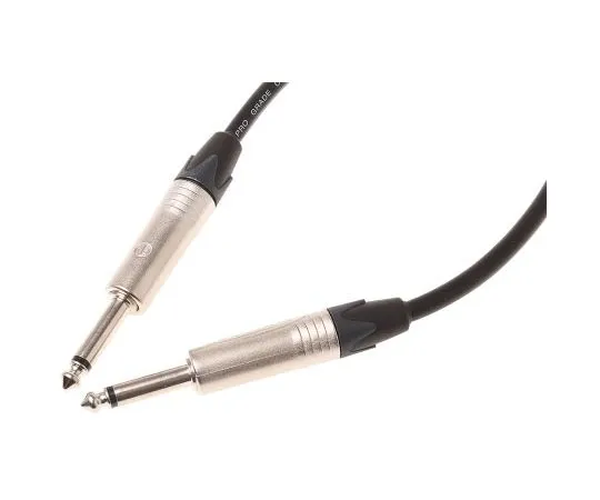 63-7515-24 Van Damme 6m 6 mm Male Mono Jack to 6 mm Male Mono Jack Audio Cable Assembly 101-100-100 BLACK