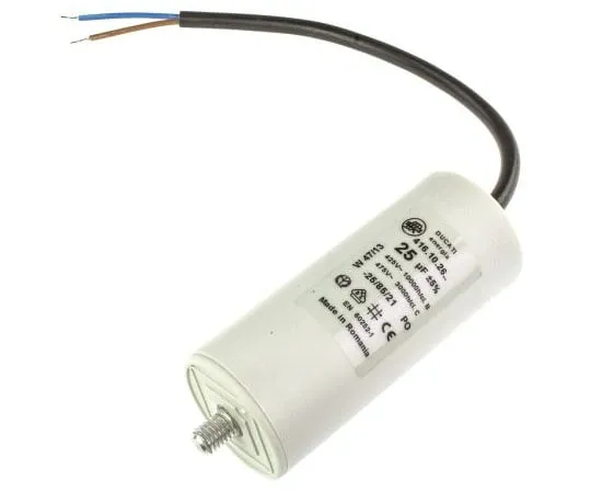 63-7519-61 Ducati Energia 25μF Polypropylene Capacitor PP 400 → 500V ac ±5% Tolerance Stud Mount 4.16.10 Series 4.16.10.26.14