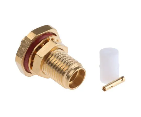 63-7532-32 Radiall Straight 50Ω Panel Mount Bulkhead Fitting SMA Bulkhead, Solder Termination RG405 R124326003W