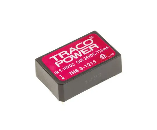 63-7357-48 TRACOPOWER THB 3 3W Isolated DC-DC Converter Through Hole, Voltage in 9 → 18 V dc, Voltage out 24V dc Medical THB 3-1215