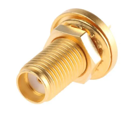 63-7416-76 Telegartner Straight 50Ω Panel Mount Bulkhead Fitting SMA Connector, Solder Termination J01151A0021