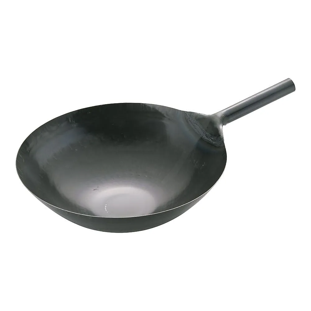 62-6444-50 Yamada Iron Plate One-Handed Wok (Plate Thickness 1.2 mm) 45 cm