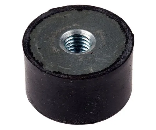 63-7453-72 FIBET Cylindrical M8 Zinc Plated Steel Anti Vibration Feet 3017DE08-60 98.6kg Compression Load ,30mm dia. Natural Rubber 3017DE08-60